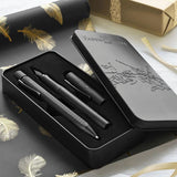 Faber-Castell Design Grip 2011 Black PVD Fountain Pen + Ballpoint Pen Gift Set 201626