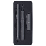 Faber-Castell Design Grip 2011 Black PVD Fountain Pen + Ballpoint Pen Gift Set 201626