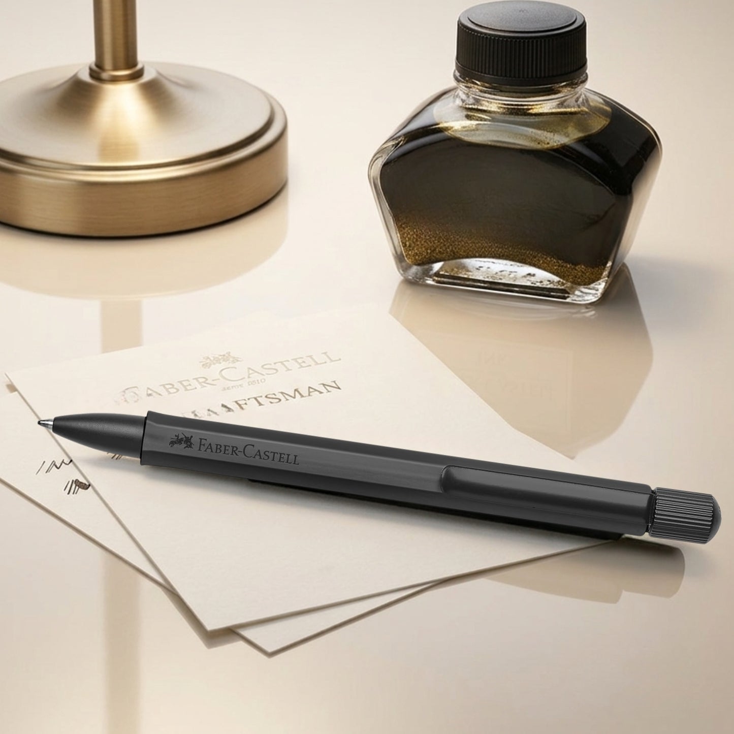 Faber-Castell Design Hexo Matte Black PVD Ballpoint Pen 140577