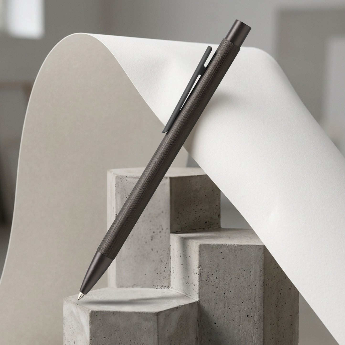 Faber-Castell Design Neo Slim Aluminium Gunmetal PVD Ballpoint Pen 146255