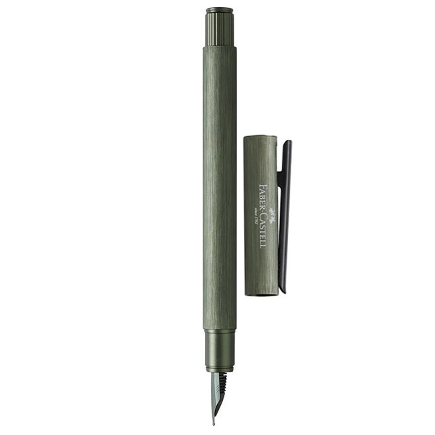 Faber-Castell Design Neo Slim Aluminium Olive Green PVD Fountain Pen