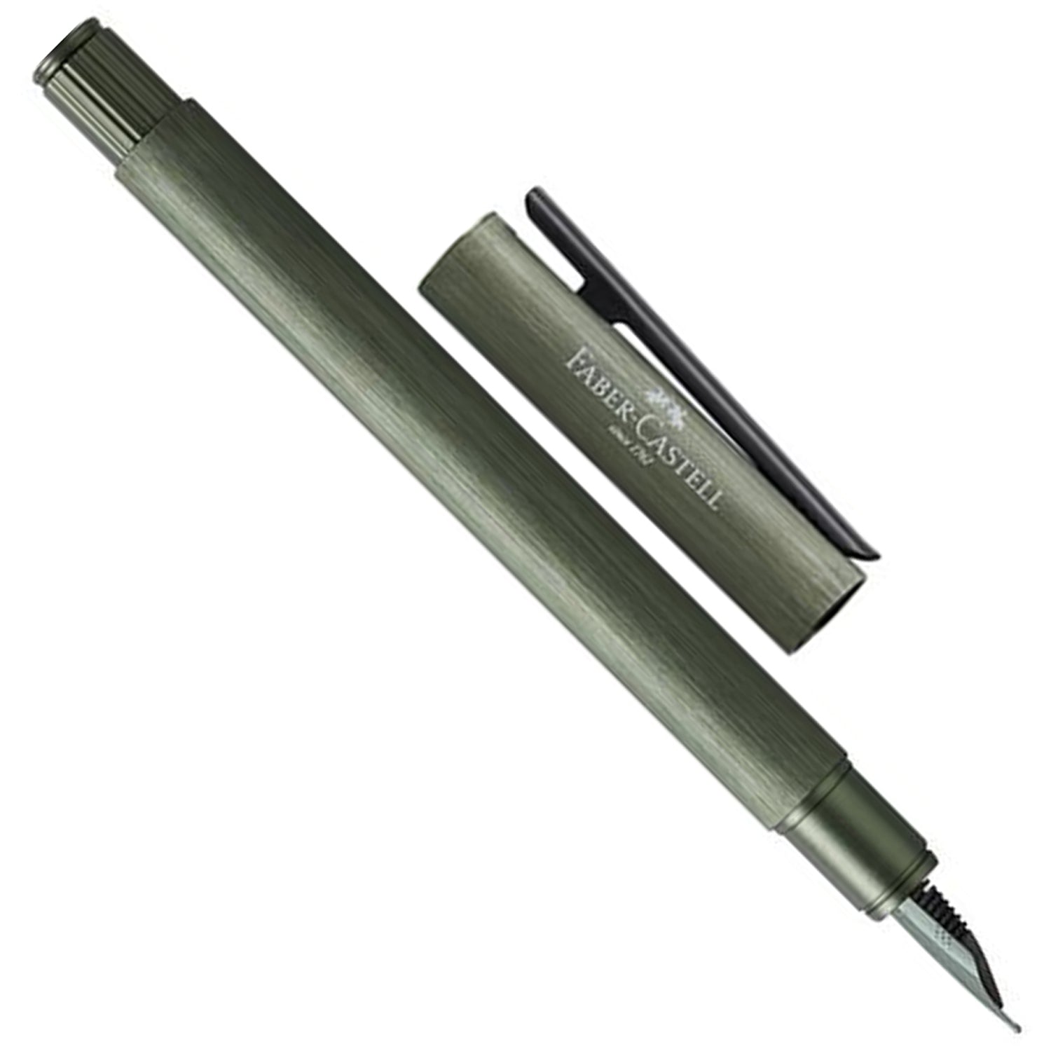Faber-Castell Design Neo Slim Aluminium Olive Green PVD Fountain Pen