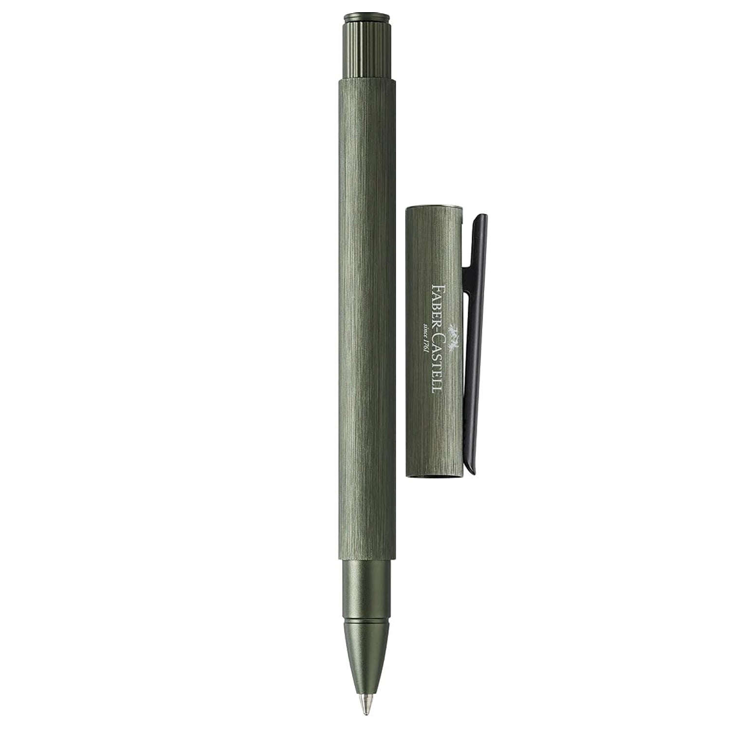 Faber-Castell Design Neo Slim Aluminium Olive Green PVD Roller Ball Pen 146156