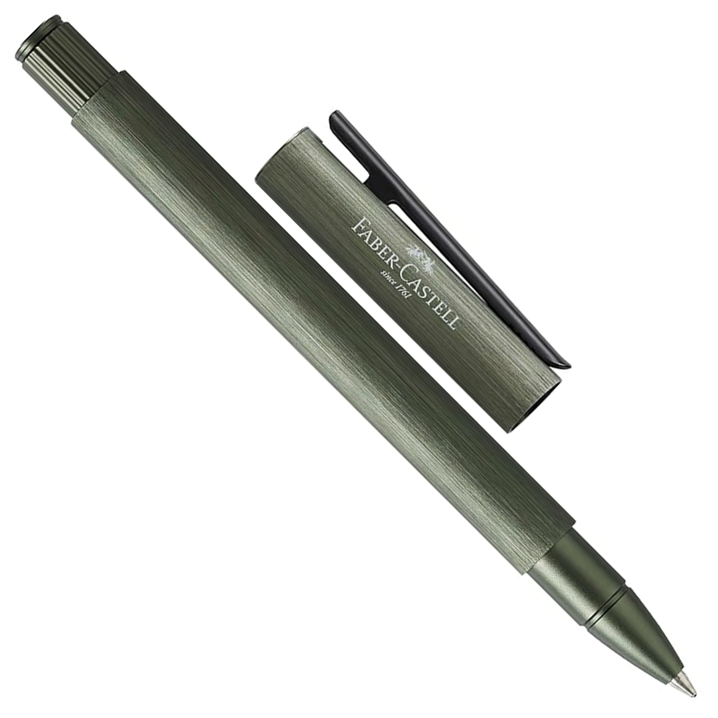 Faber-Castell Design Neo Slim Aluminium Olive Green PVD Roller Ball Pen 146156