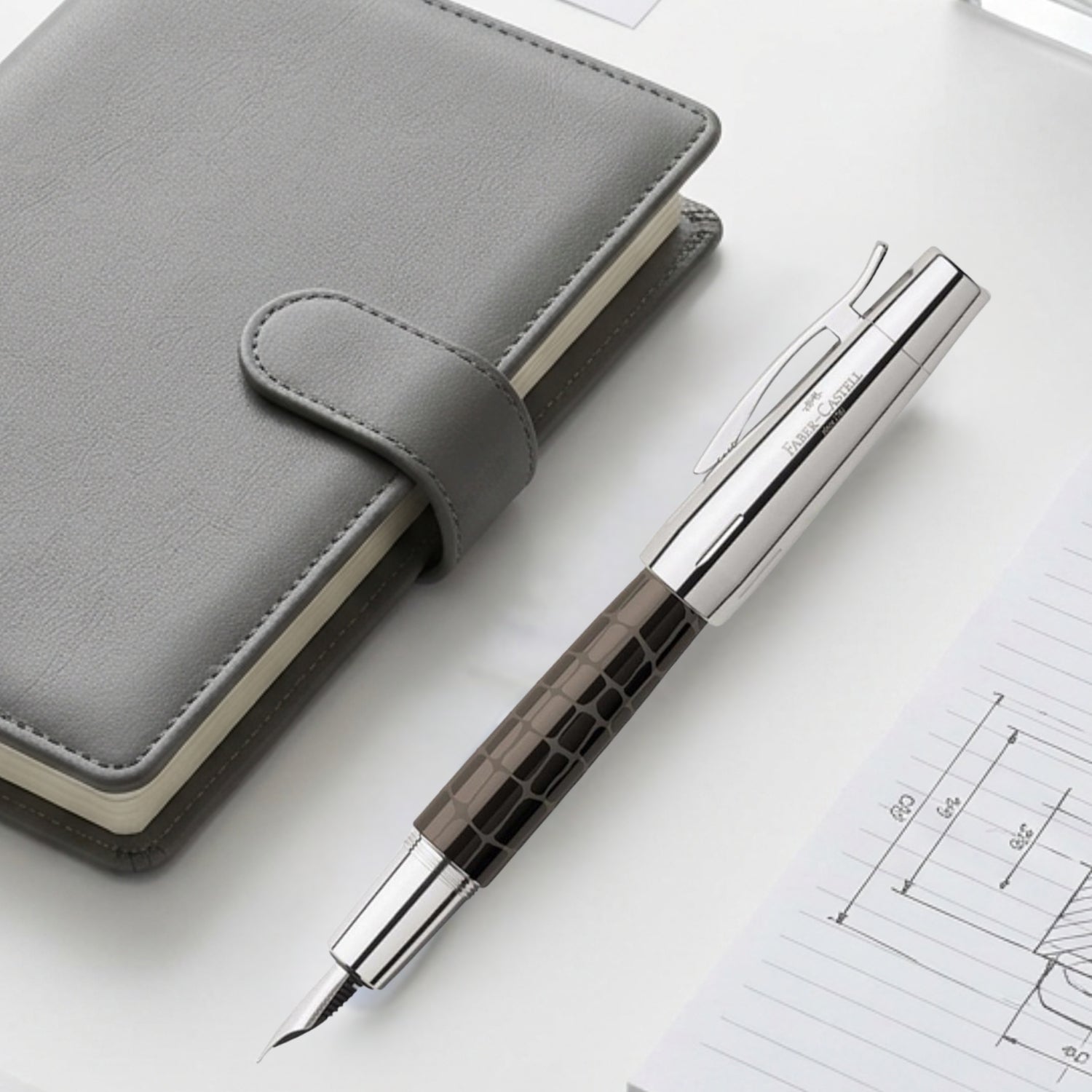 Faber-Castell Emotion Croco Brown Fountain Pen