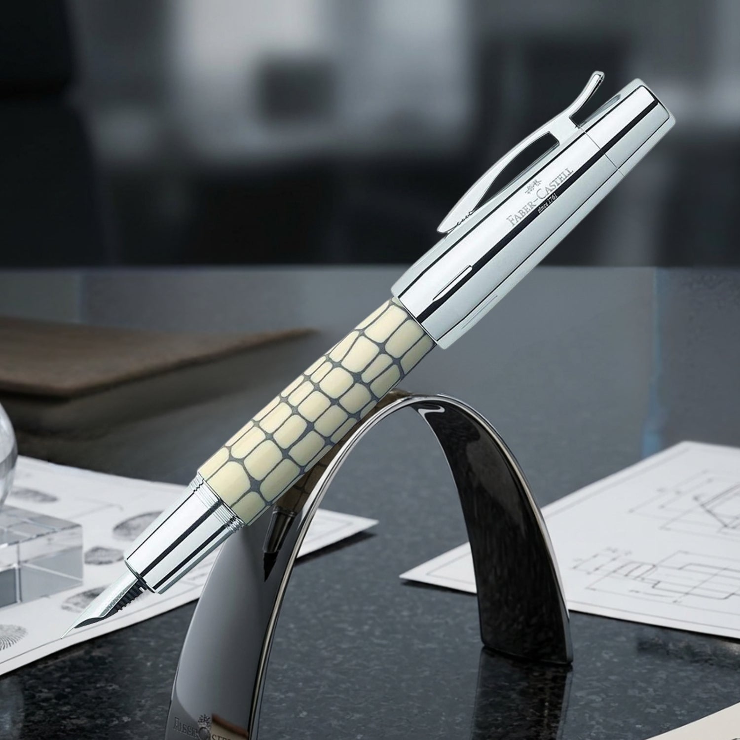 Faber-Castell Emotion Croco Ivory Fountain Pen