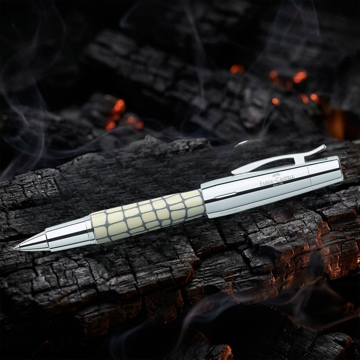 Faber-Castell Emotion Croco Ivory Roller Ball Pen 148255