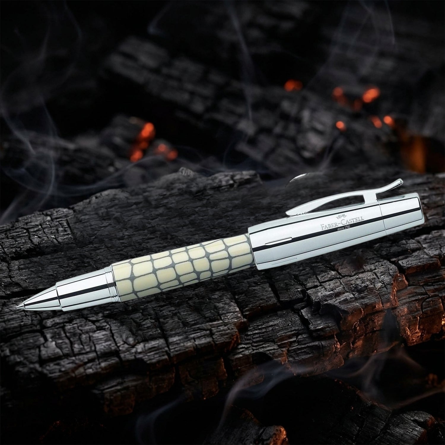 Faber-Castell Emotion Croco Ivory Roller Ball Pen 148255