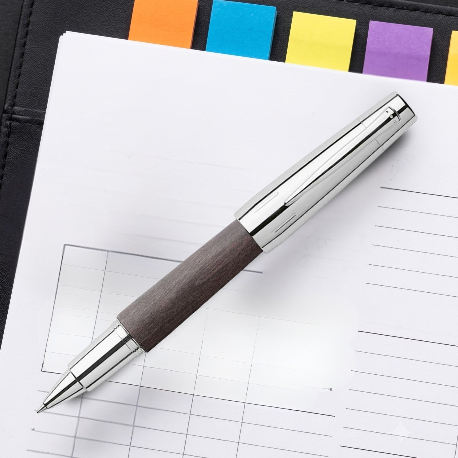 Faber-Castell Emotion Pearwood Black Roller Ball Pen 148225