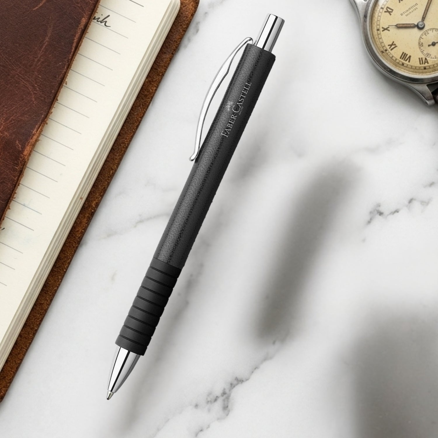 Faber-Castell Essentio Leather Black Ball Pen 148889
