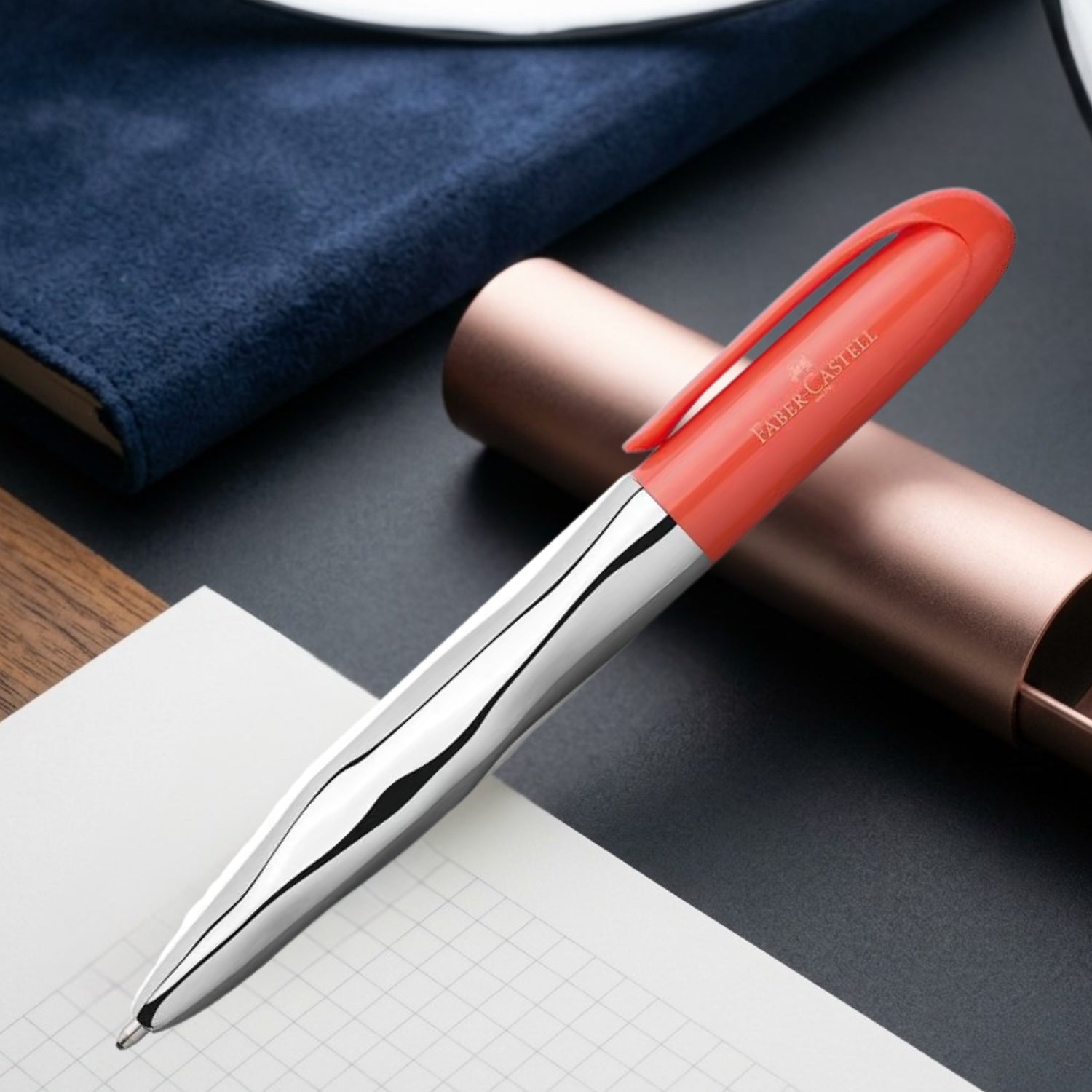 Faber-Castell N'ICE Coral Ball Pen 149506 molten metal look