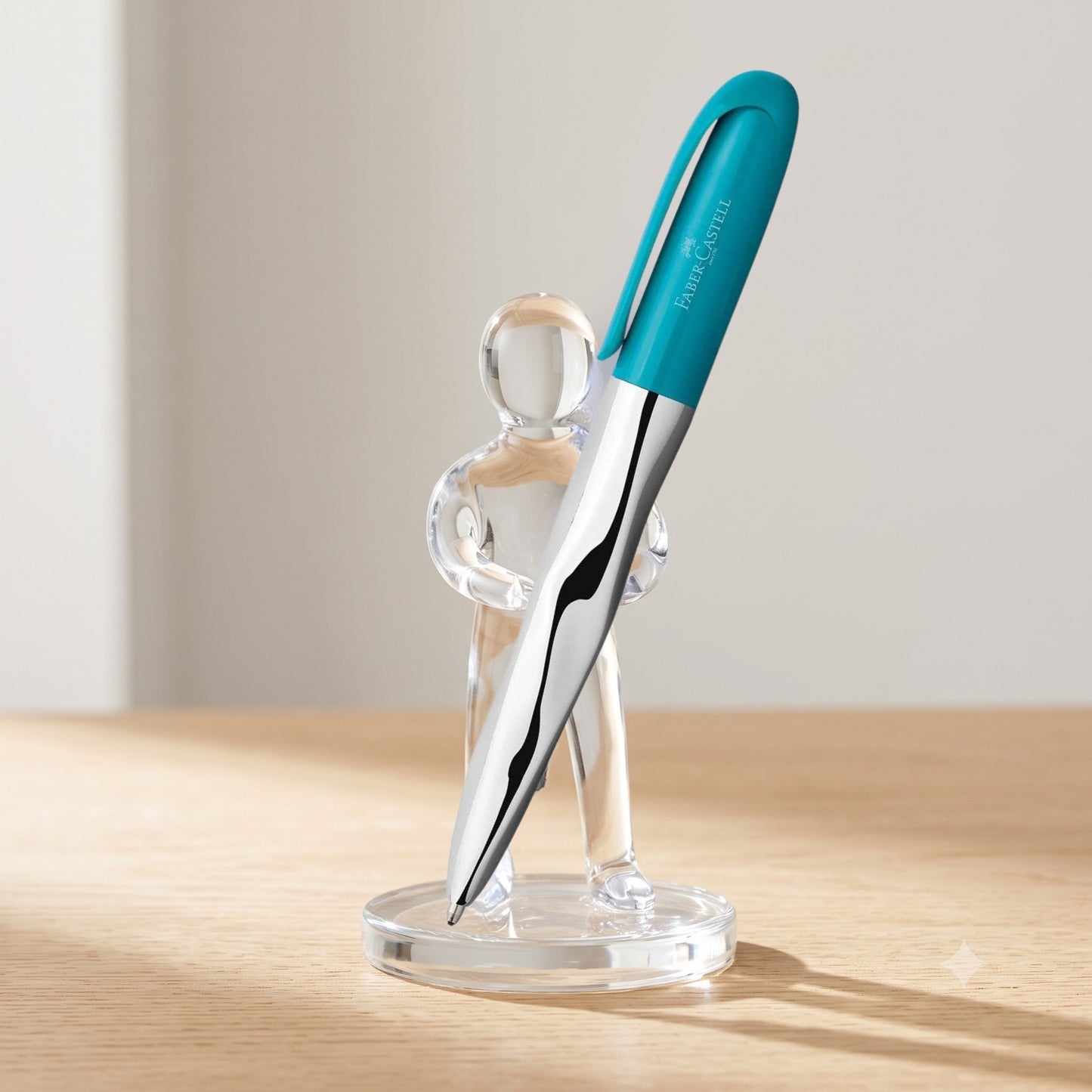 Faber-Castell N'ICE Turquoise Ball Pen 149507 molten metal look