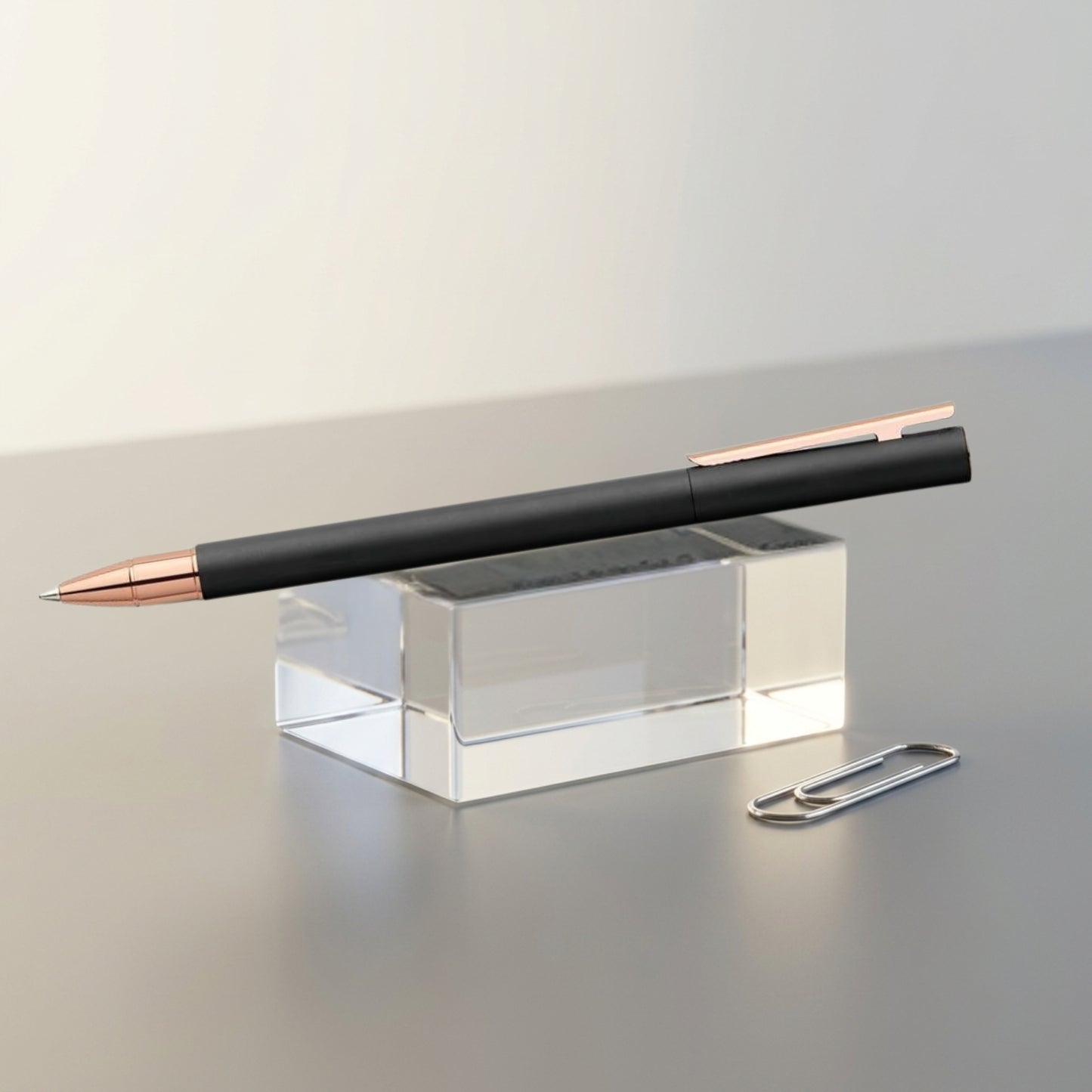 Faber-Castell Neo Slim Metal Black Rose Gold Roller Ball Pen 343114