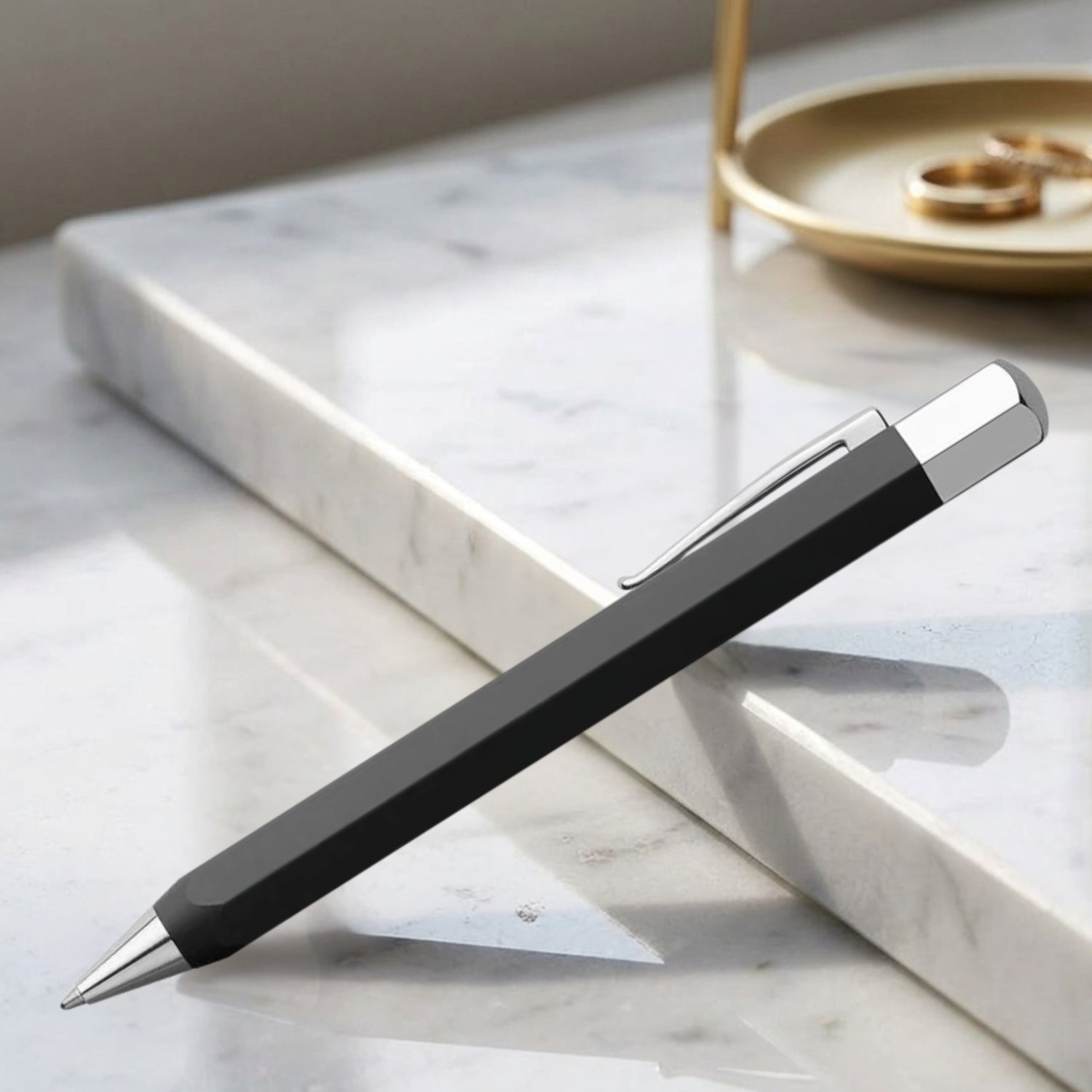 Faber-Castell Ondoro Graphite Black Ball Pen 147509 with angled edges