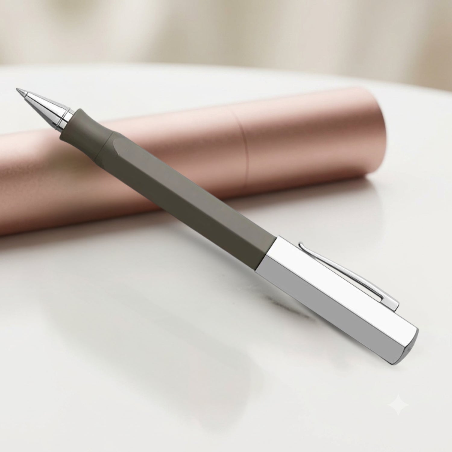 Faber-Castell Ondoro Grey Brown Roller Ball Pen 147515