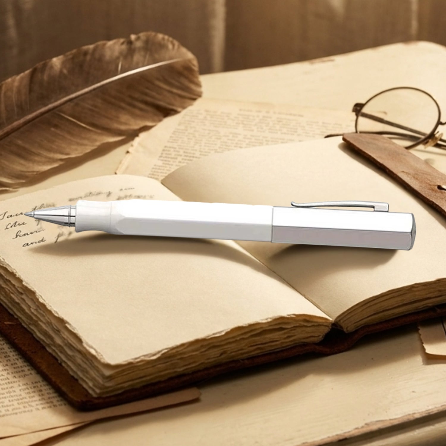 Faber-Castell Ondoro Precious Resin White Roller Ball Pen 147511
