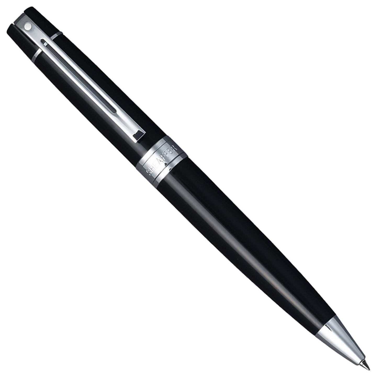 Sheaffer 300 Glossy Black CT Ballpoint Pen + Business Card Holder Gift Set G9312