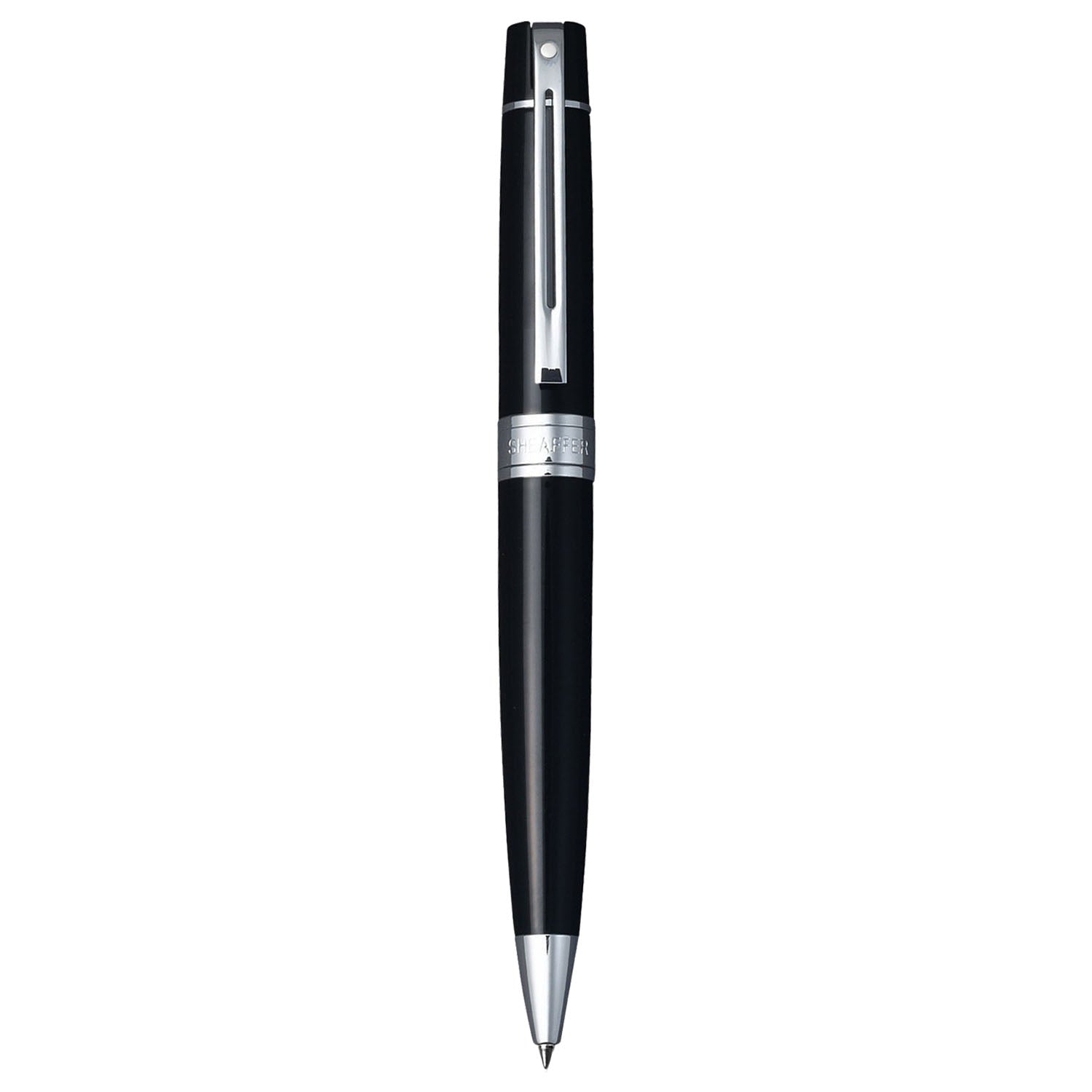 Sheaffer 300 Glossy Black CT Ballpoint Pen + Business Card Holder Gift Set G9312