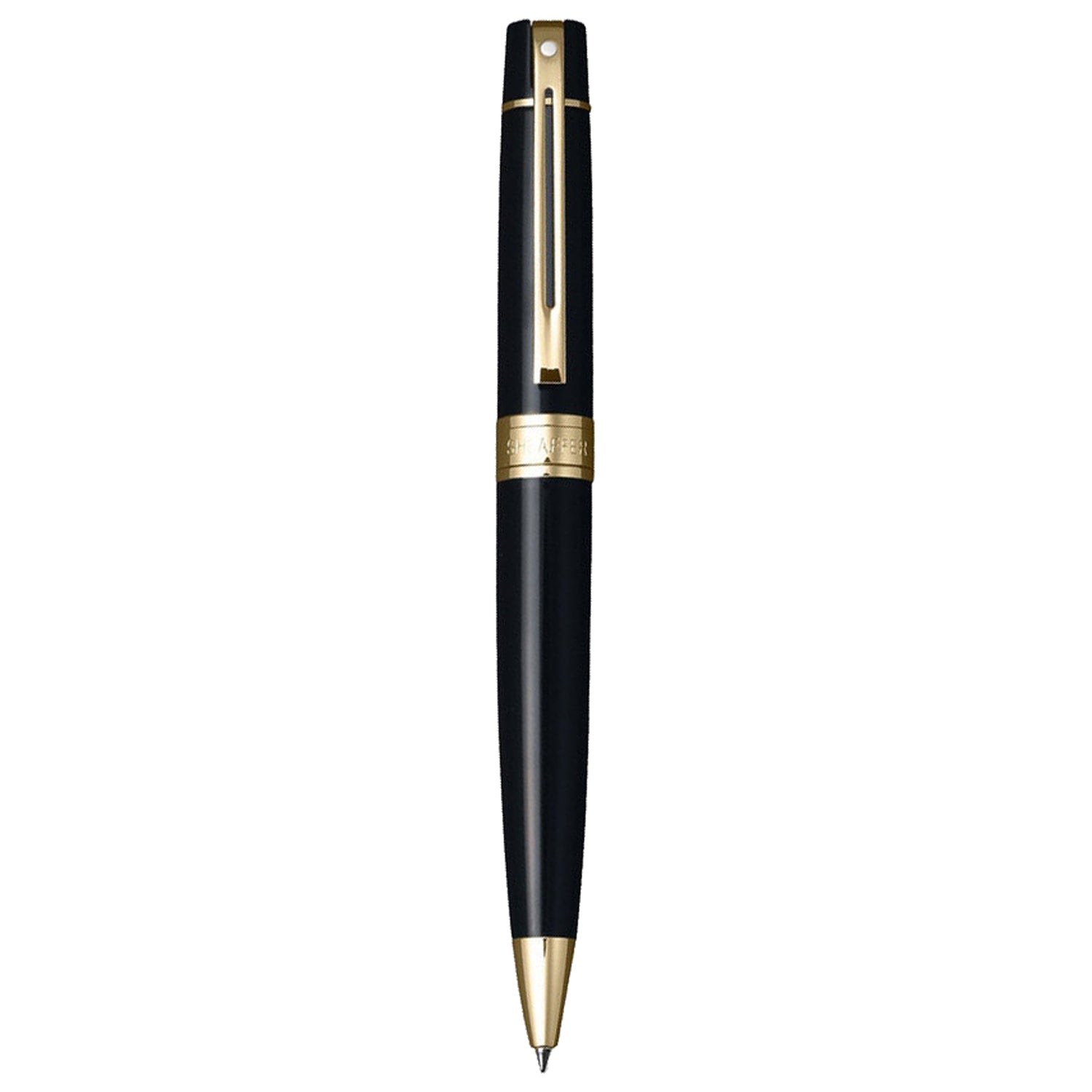 Sheaffer 300 Glossy Black GT Ballpoint Pen + Pen Pouch Gift Set G9325