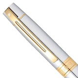 Sheaffer 300 Bright Chrome GT Ballpoint Pen + Table Clock Gift Set G9342