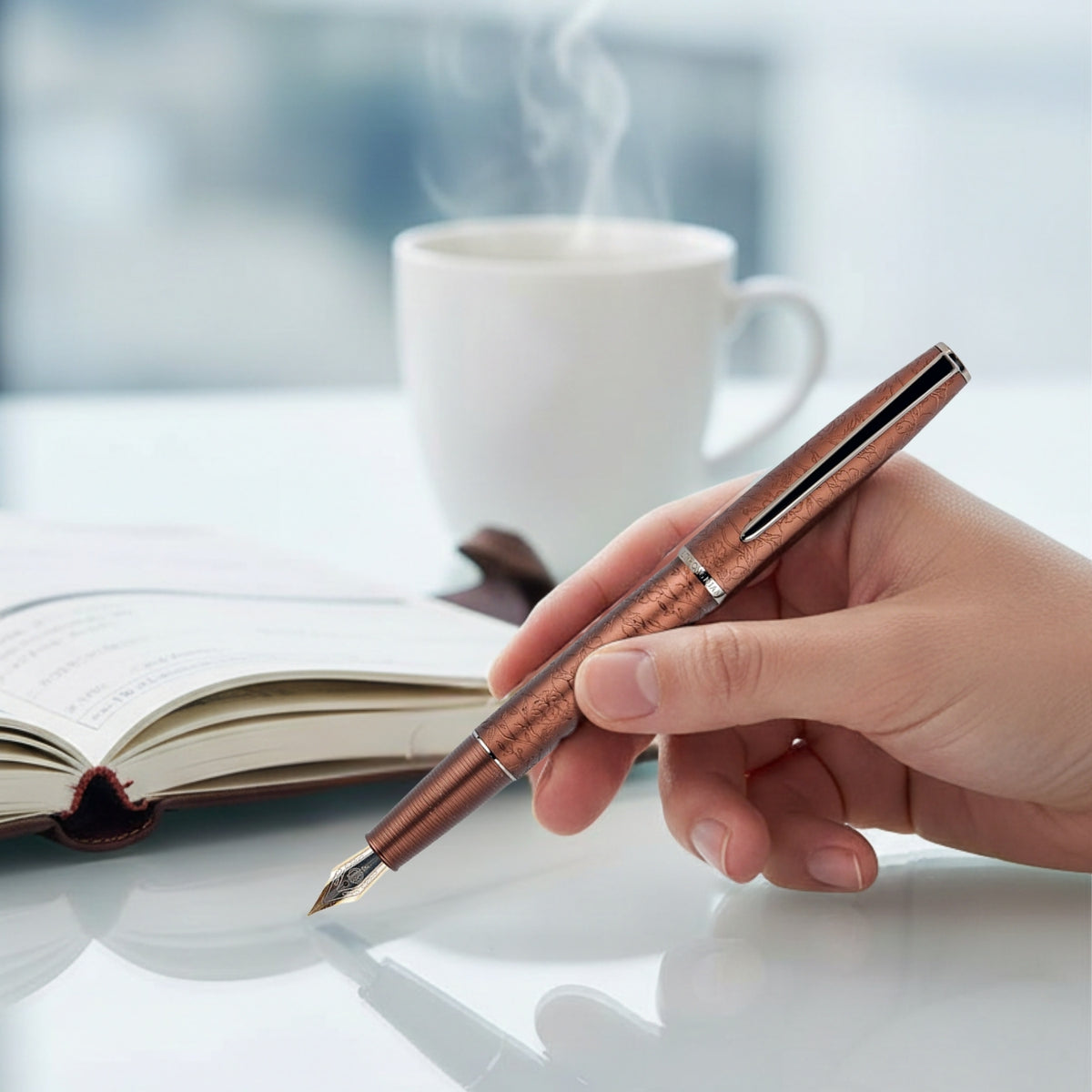 Hongdian A3 Taoyuan Wonderland Brown Fountain Pen