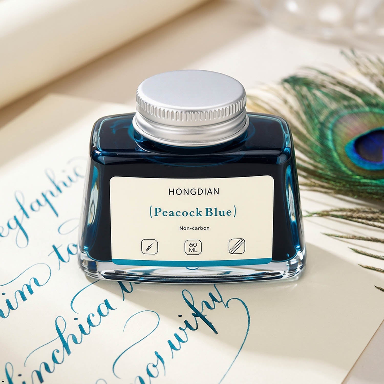 Hongdian Non Carbon Ink Bottle (Peacock Blue - 60 ML) 60ML24