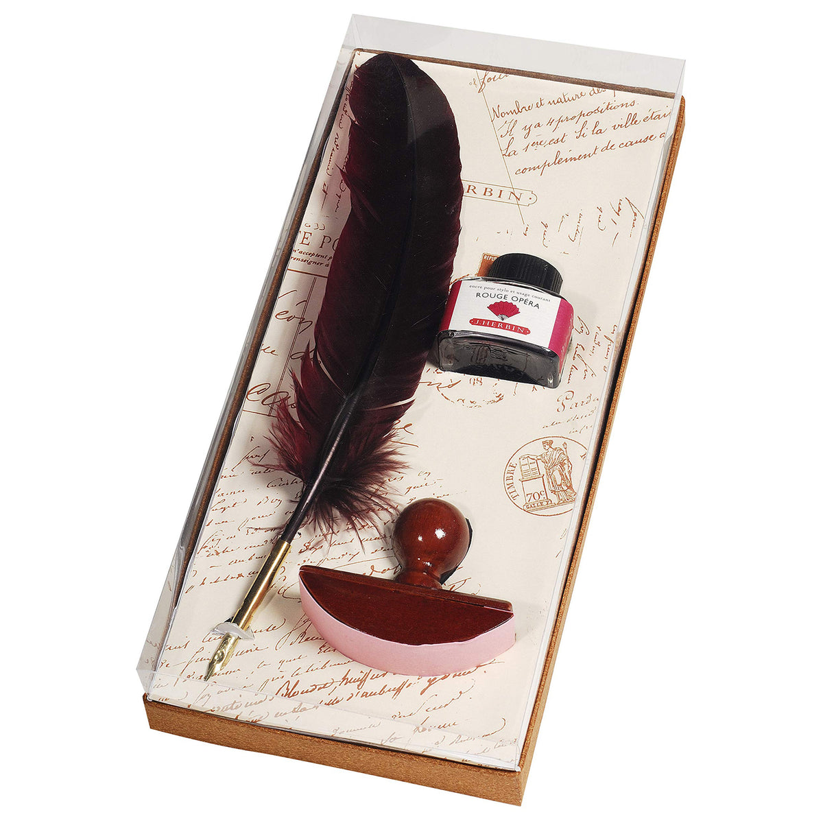 Jacques Herbin Dip Pen Set (Burgundy) 27326T