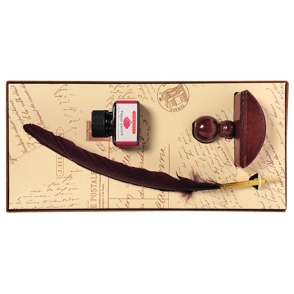 Jacques Herbin Dip Pen Set (Burgundy) 27326T