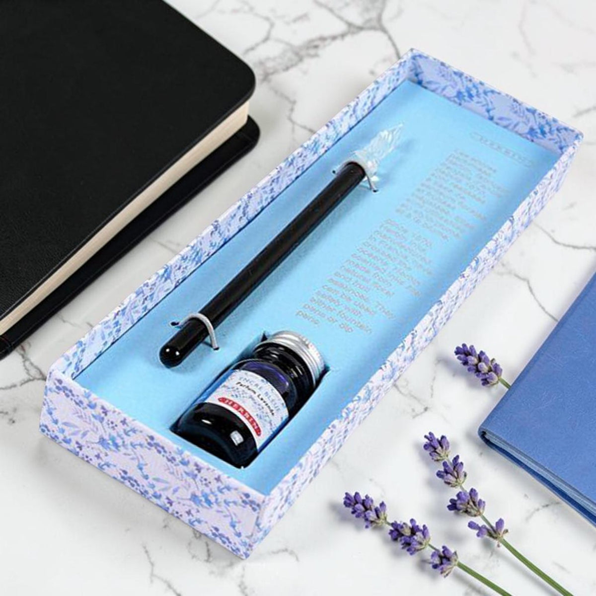 Jacques Herbin Little Glass Pen Set (Blue) 27110T
