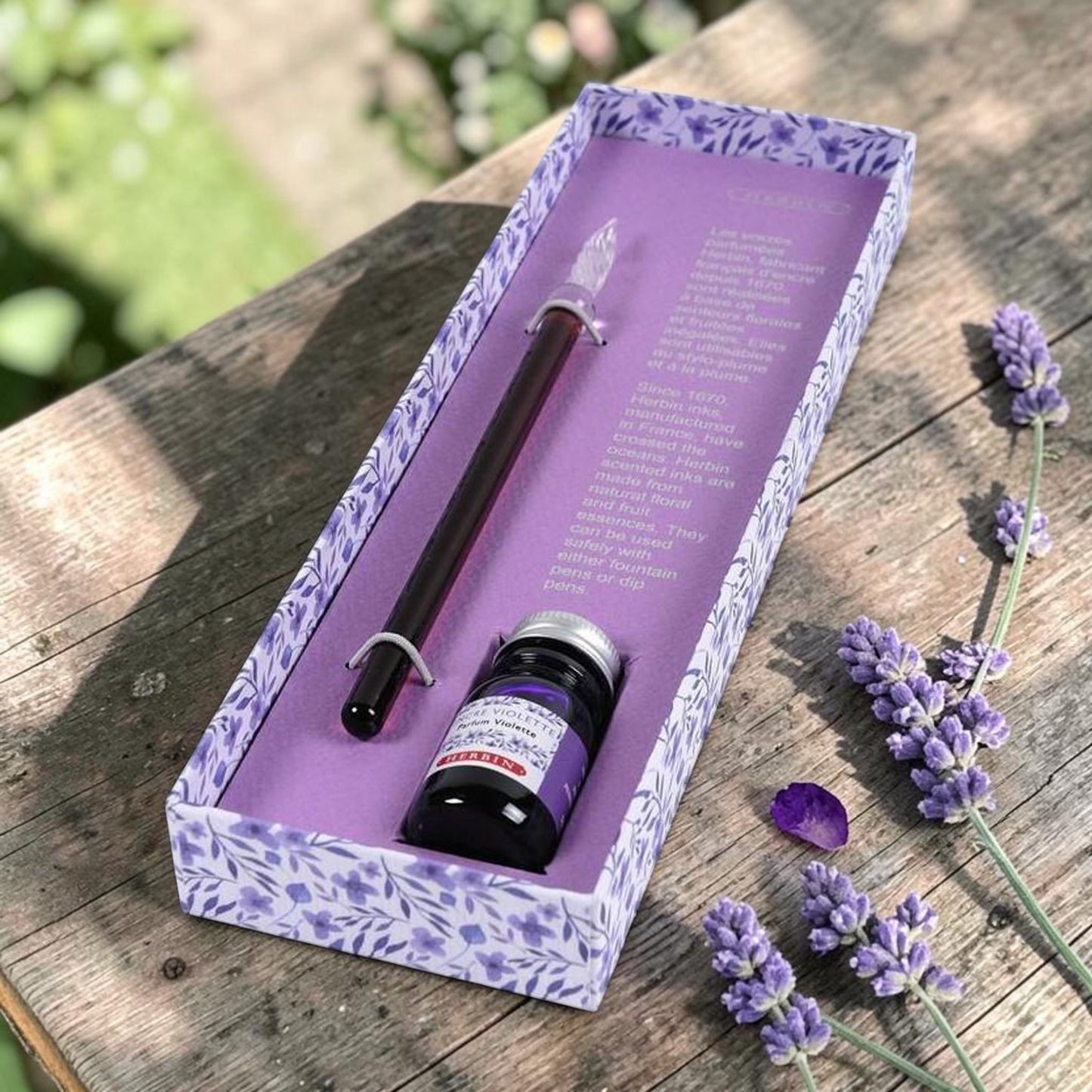 Jacques Herbin Little Glass Pen Set (Purple) 27177T