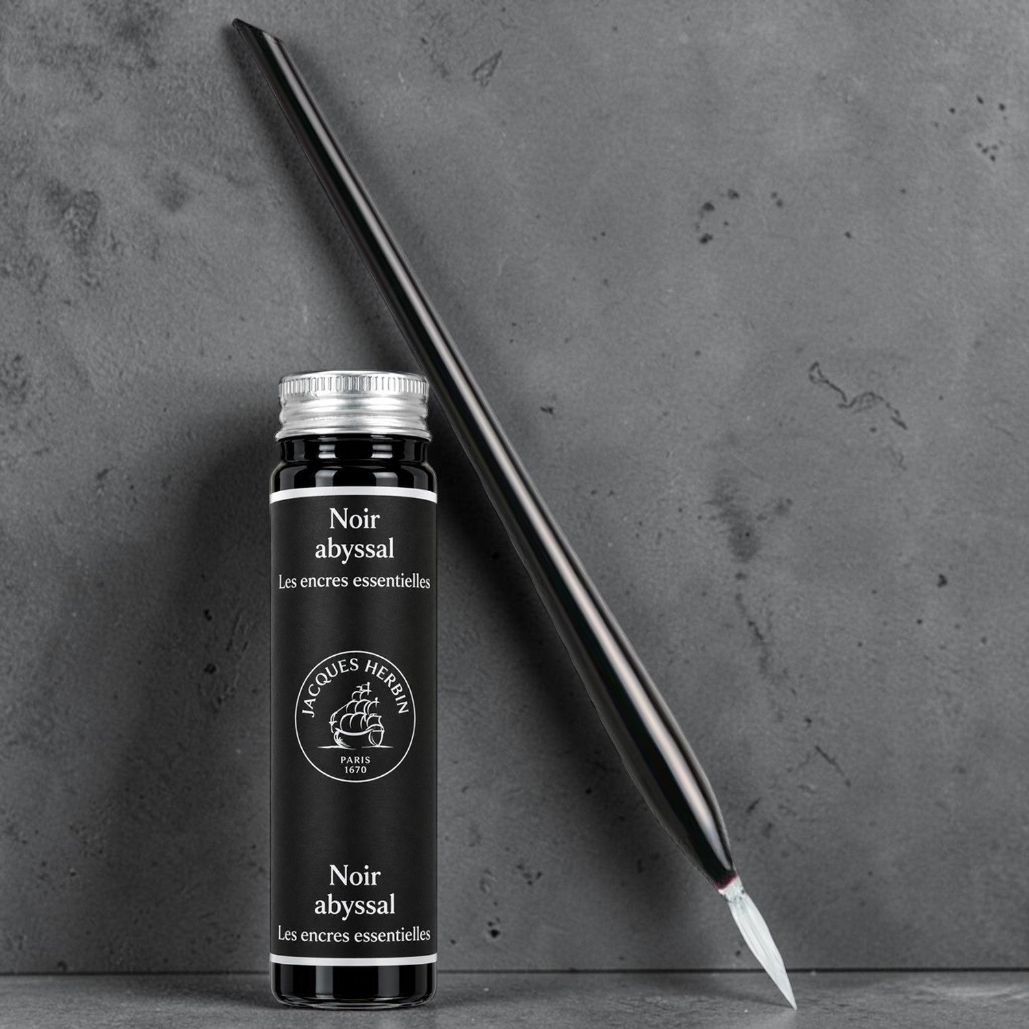 Jacques Herbin La Plume De Verre Glass Pen Set (Black) 20009JT