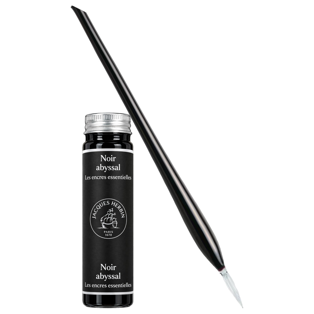 Jacques Herbin La Plume De Verre Glass Pen Set (Black) 20009JT