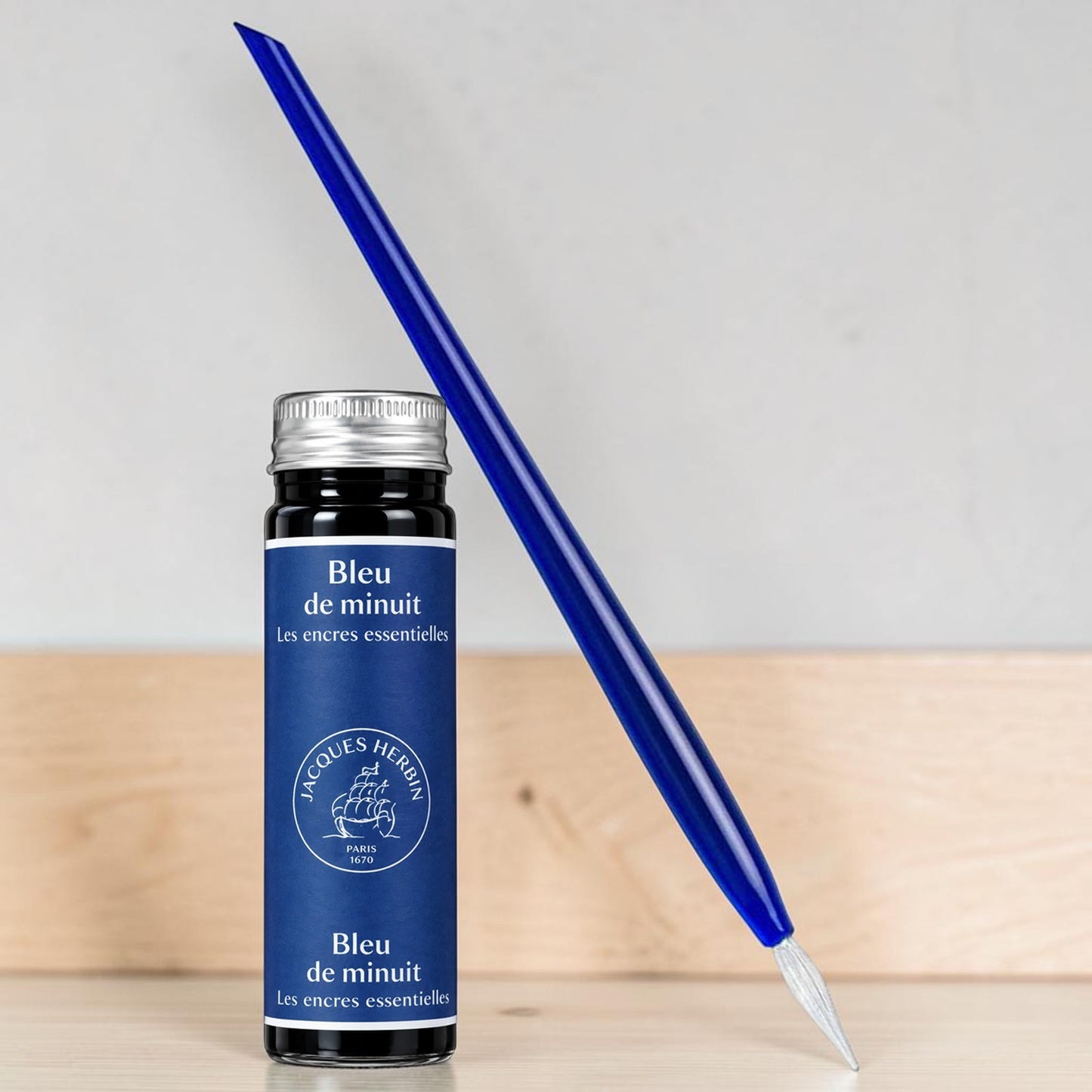 Jacques Herbin La Plume De Verre Glass Pen Set (Blue) 20012JT
