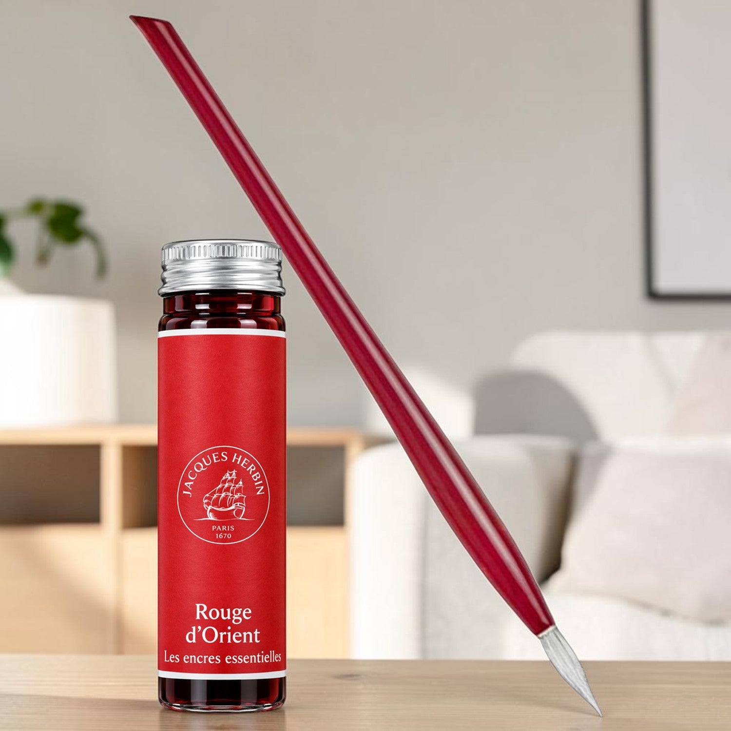 Jacques Herbin La Plume De Verre Glass Pen Set (Red) 20026JT