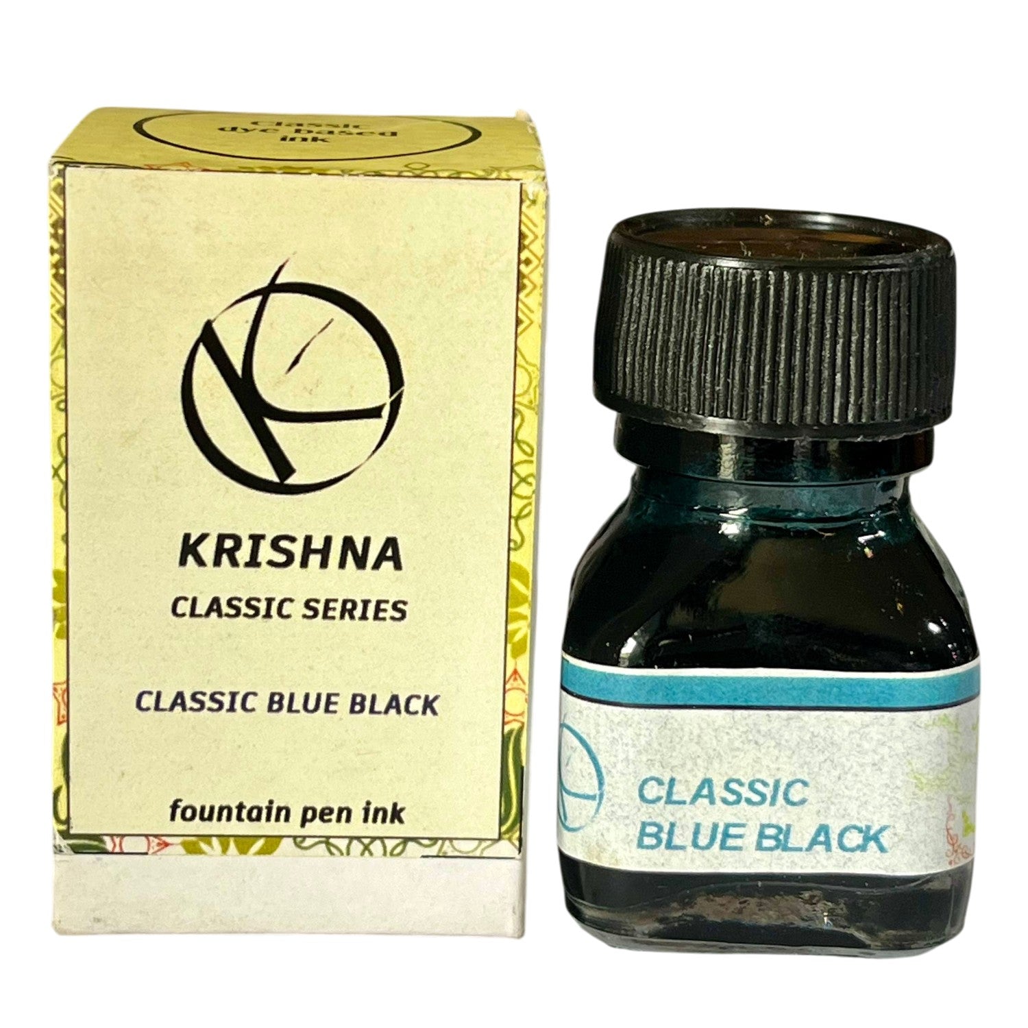 Krishna Classic Ink Bottle (Blue/Black - 20 ML) KICLBLBK20
