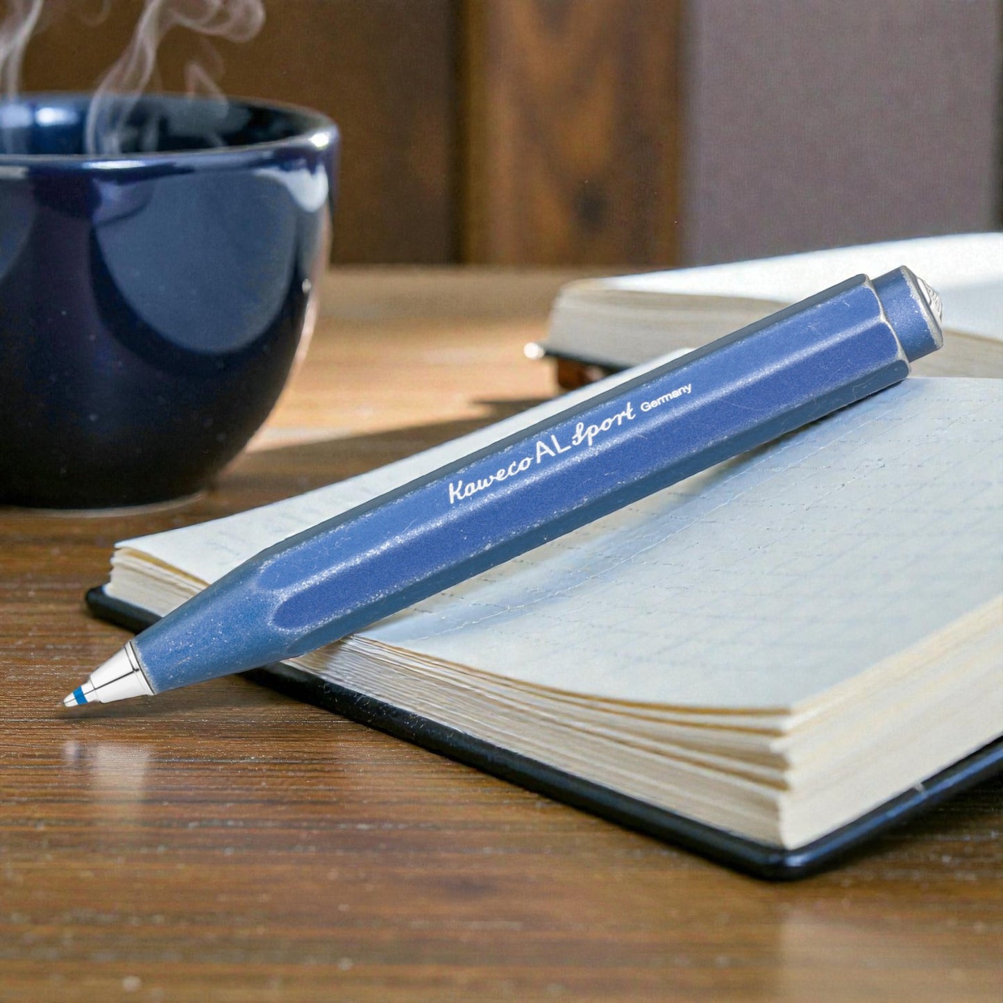 Kaweco Al Sport Stonewashed Blue CT Ballpoint Pen 10000730 (Clip Not Included)