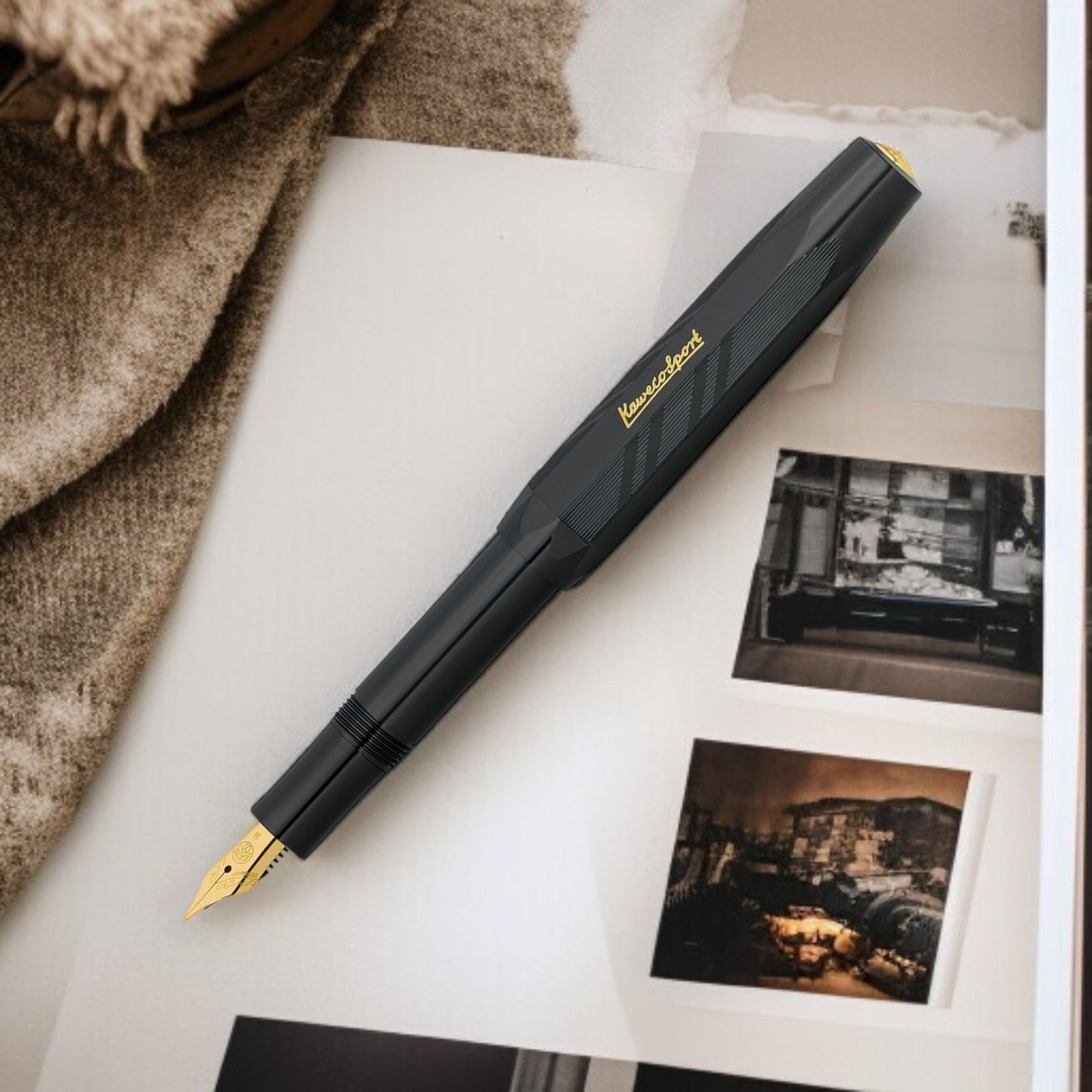 Kaweco Classic Sport Guilloche Black GT Fountain Pen (Clip Not Included)