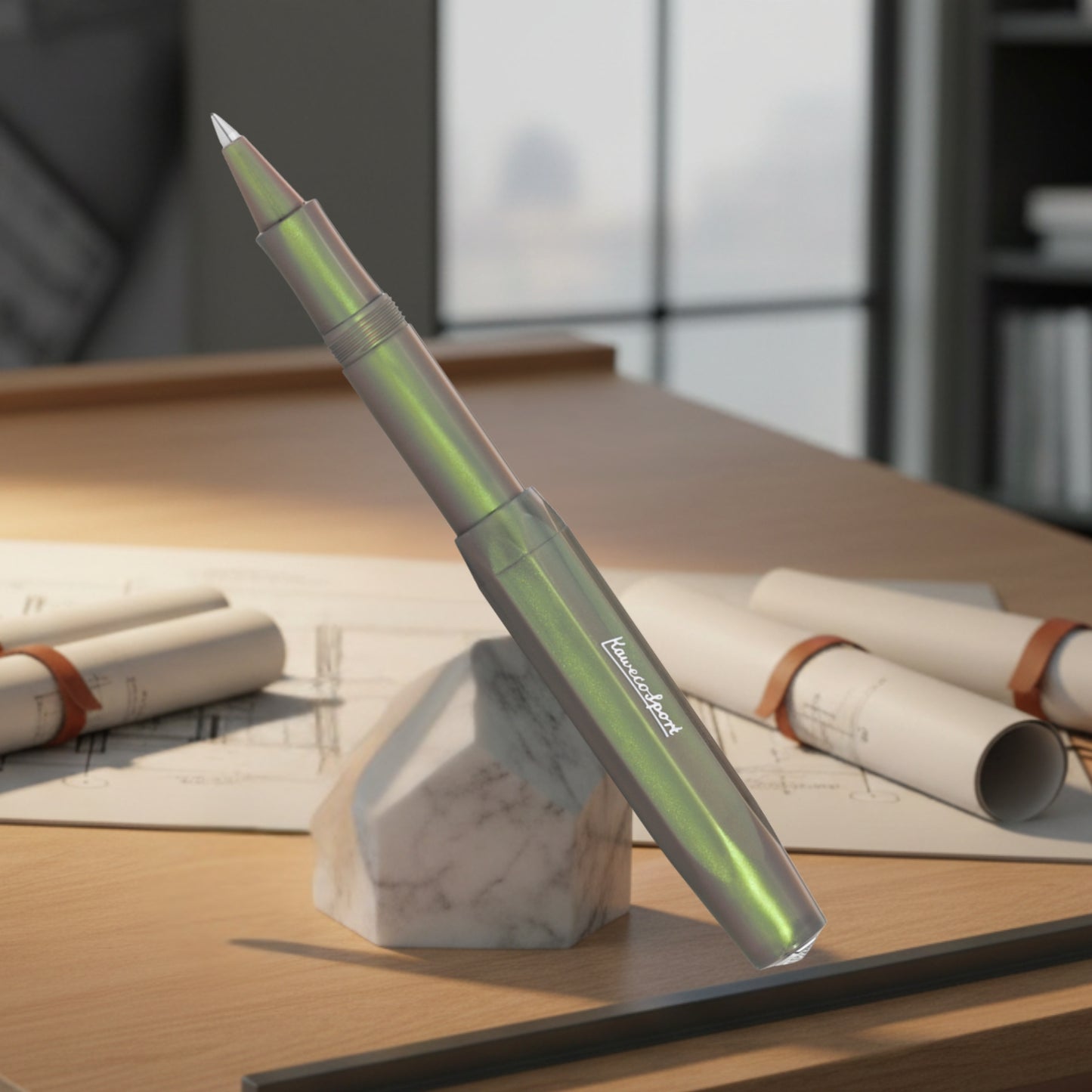 Kaweco Lunar Sport Shadow Green CT Roller Ball Pen 11000531 (Clip Not Included)
