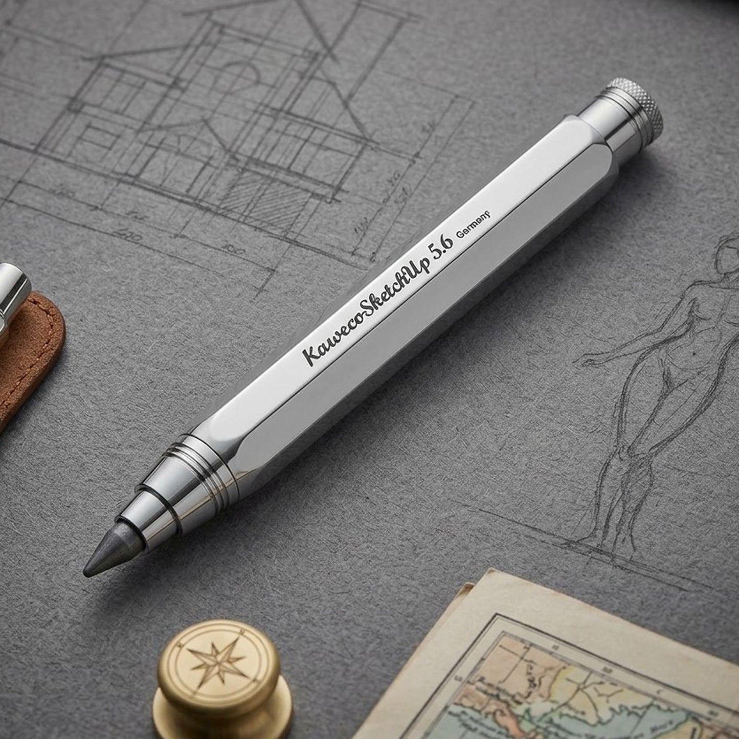 Kaweco Sketchup Satin Chrome CT Clutch Pencil (5.6 MM) 10000745 (Clip Not Included)