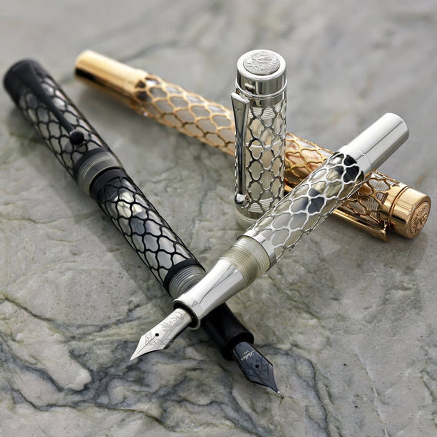 Laban Flora Silver CT Fountain Pen