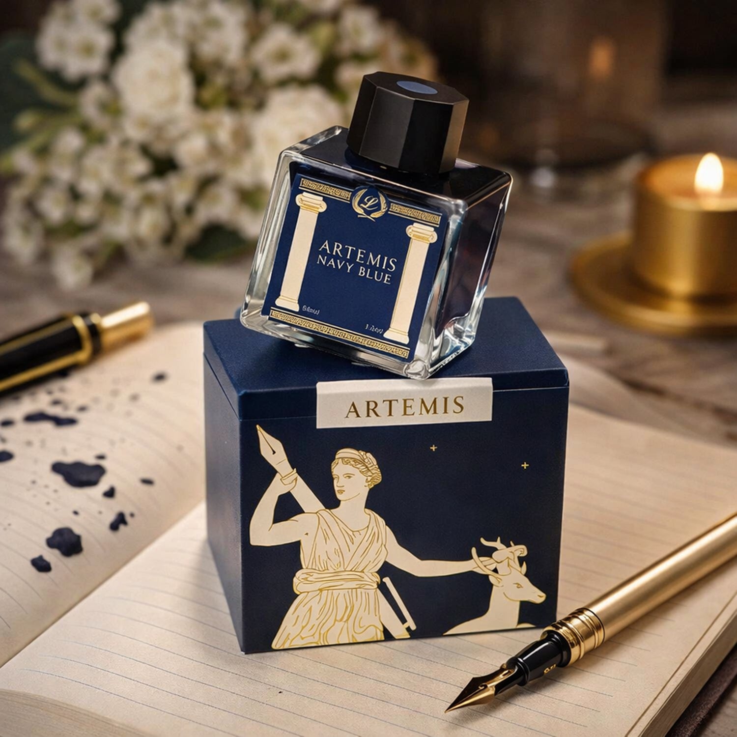 Laban Greek Mythology Ink Bottle (Artemis Navy Blue - 50 ML) IGMAB