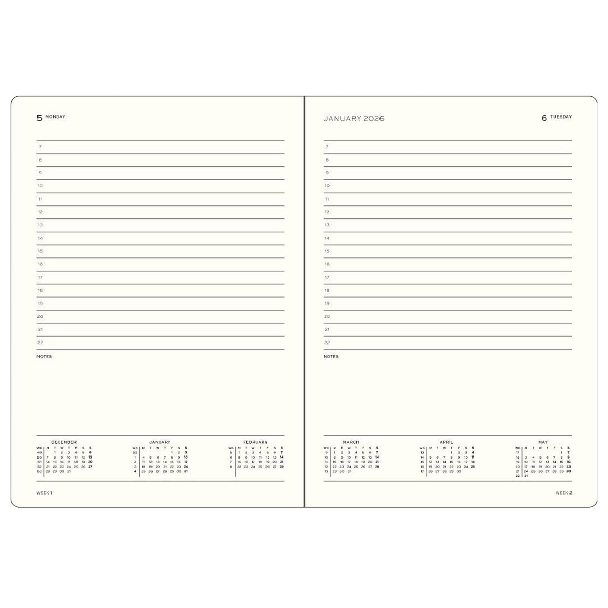 Leuchtturm1917 2027 Black Hardcover Daily Planner (A4+ - Lined) 400323