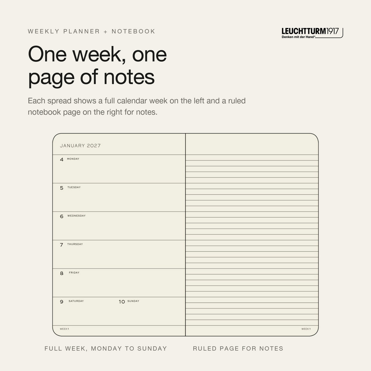 Leuchtturm1917 2027 Sunflower Softcover Weekly Planner (B6+ - Lined) 400246