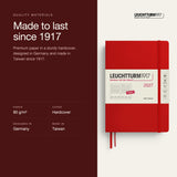 Leuchtturm1917 2027 Cherry Hardcover Daily Planner (A5 - Lined) 400326