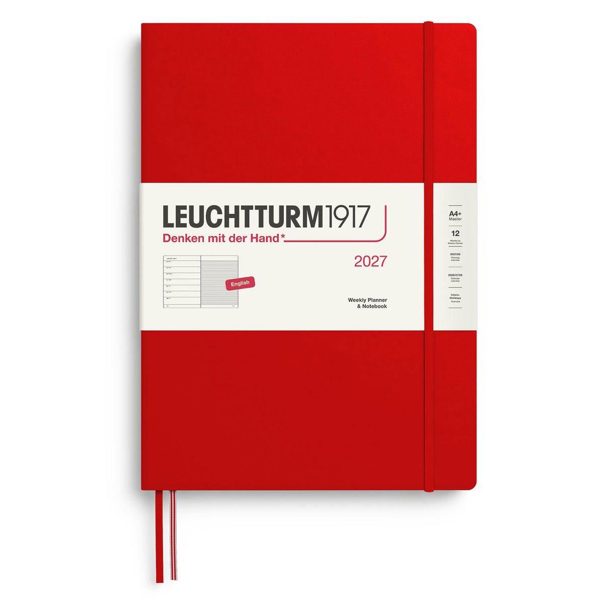 Leuchtturm1917 2027 Cherry Hardcover Weekly Planner (A4+ - Lined) 400204