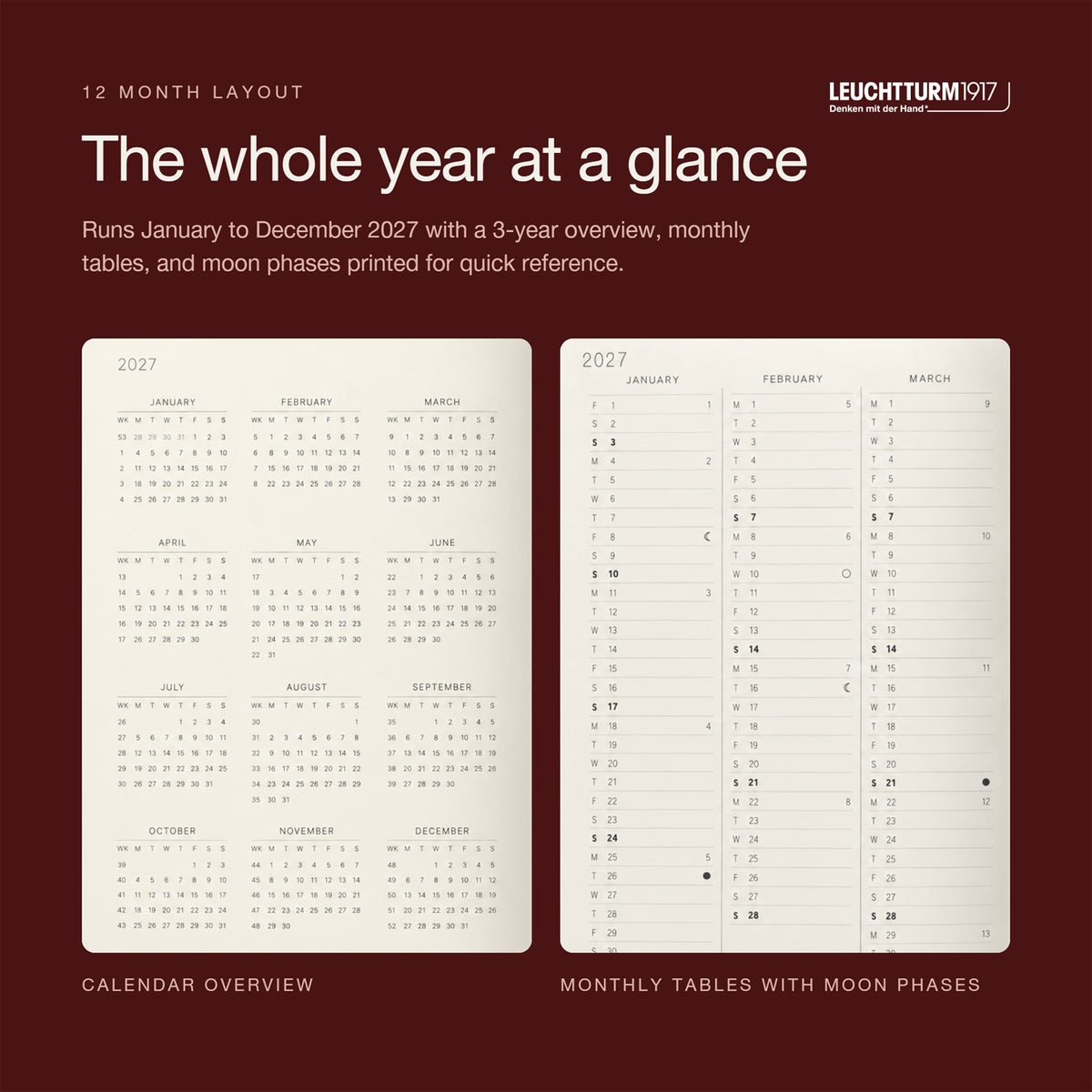 Leuchtturm1917 2027 Cherry Softcover Weekly Planner (A5 - Lined) 400235
