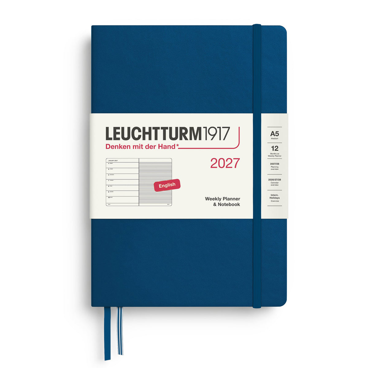 Leuchtturm1917 2027 Indigo Hardcover Weekly Planner (A5 - Lined) 400222