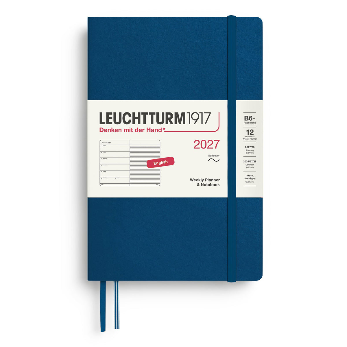 Leuchtturm1917 2027 Indigo Softcover Weekly Planner (B6+ - Lined) 400249