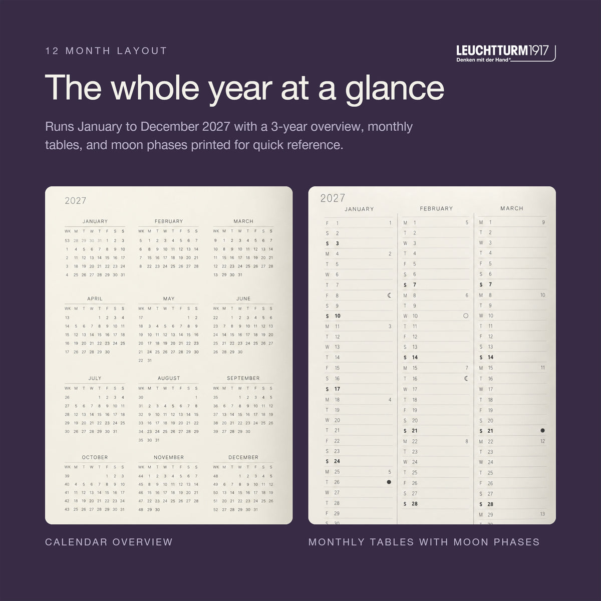 Leuchtturm1917 2027 Lilac Softcover Weekly Planner (A5 - Lined) 400232