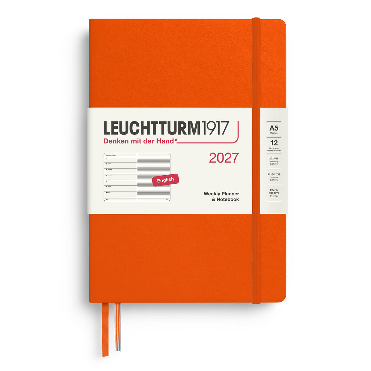 Leuchtturm1917 2027 Pumpkin Hardcover Weekly Planner (A5 - Lined) 400217